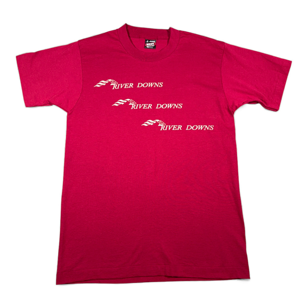Vintage River Downs Shirt Adult MEDIUM Red Horse Racetrack Cincinnati USA 90s